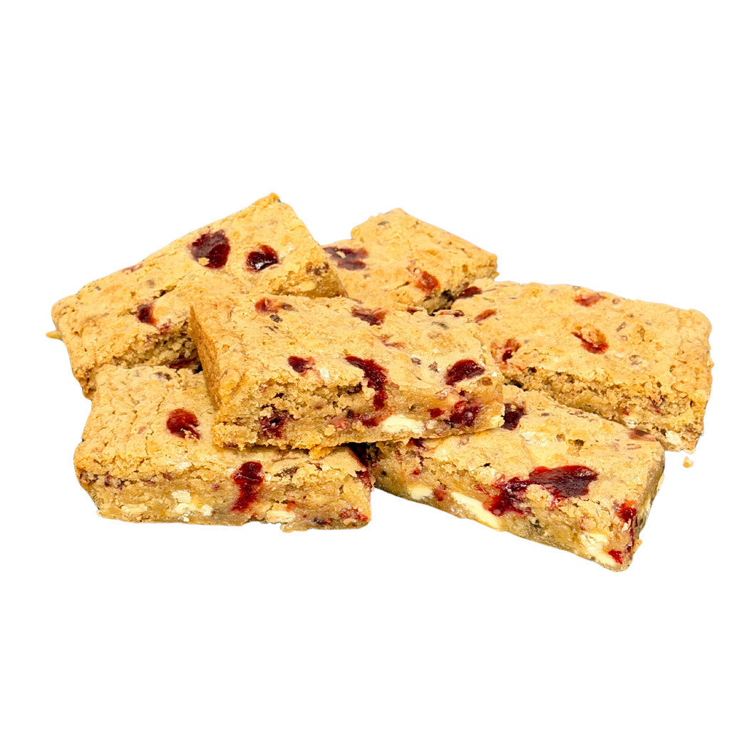 Raspberry White Choc Bondies