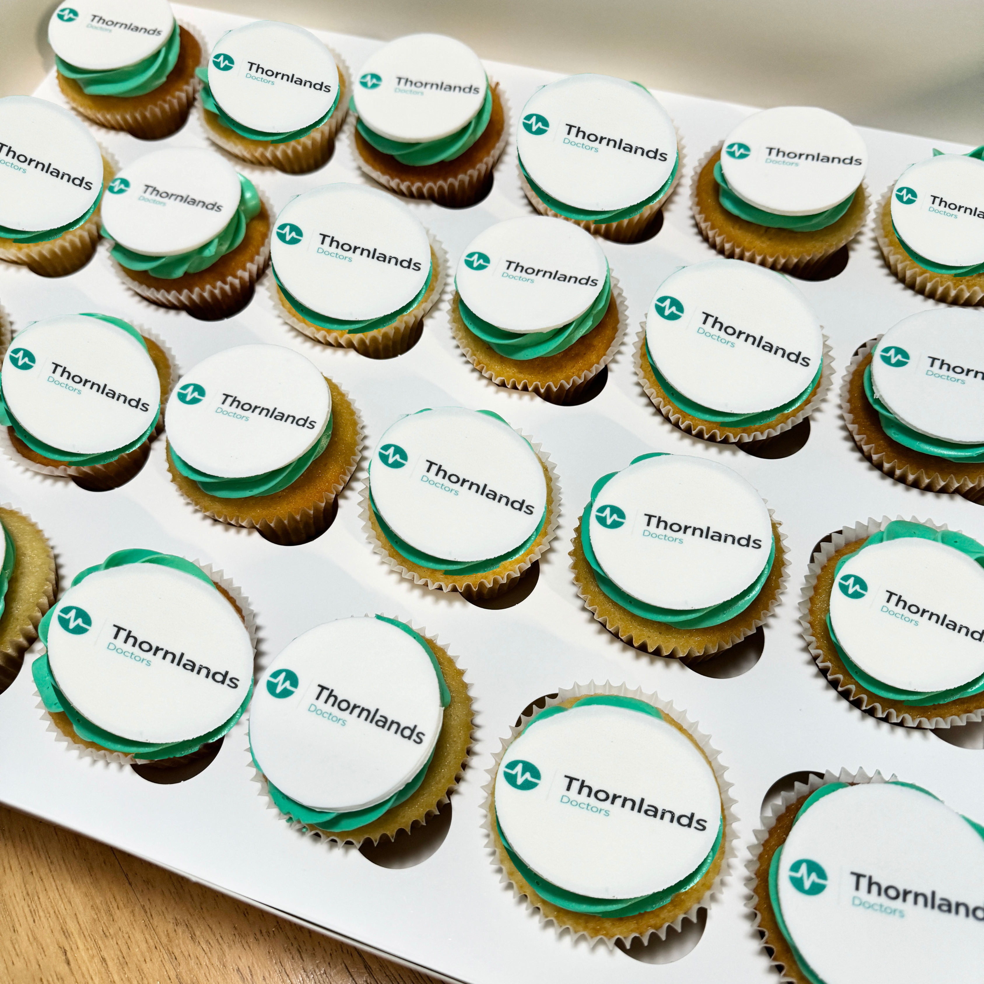 Custom corporate logo cupcakes Melbourne Australia